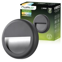 Venkovní zahradní schodišťová nástěnná lampa CCT 3000-6500K LED 4W IP65 VIREO LUMILED