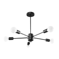 LED závěsné stropní svítidlo LANGO 5xE27 Lustr černý SOLLUX