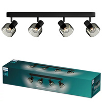 Reflektorové stropní svítidlo 4x E14 LED Black Sleet Philips