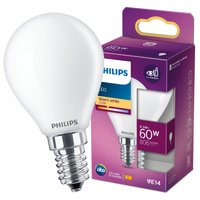 LED kulová žárovka E14 P45 6.5W = 60W 806lm 2700K Teplá bílá vlákno Mléčné PHILIPS