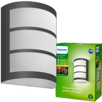 Zahradní nástěnné svítidlo LED PYTHON 3,8W 2700K teplé IP44 antracit PHILIPS