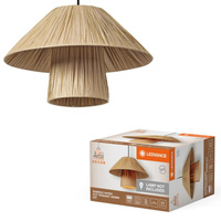 Dekorativní stropní závěsné svítidlo E27 s převisem Hnědý bambusový dekor Ledvance