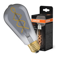 Dekorativní LED žárovka ST64 Edison E27 4W = 15W 140lm 1800K Warm 330° Smoked Vintage 1906 Osram