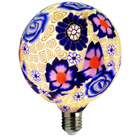 LED žárovka E27 G125 4W 1900K Teplá bílá 320° Filament GOLDLUX (Polux) Folk Blue Dekor.