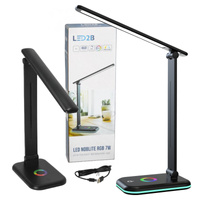 LED 7W 460lm CCT 120° dobíjecí stolní lampa černá Noblite Kobi