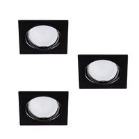 3x LED zápustná nastavitelná bodová lampa GU10 10W 3000K teplá bílá Square Black Tribis Kanlux
