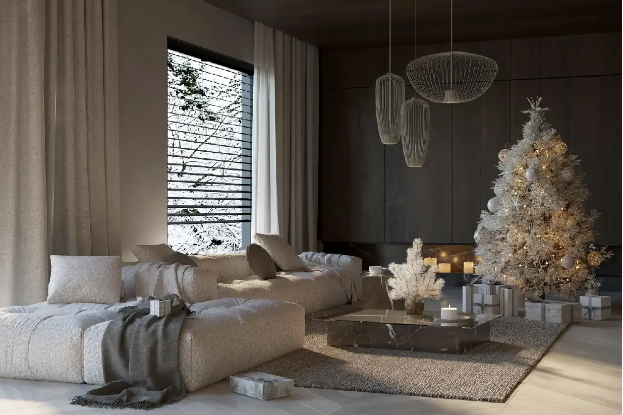 Moderní závěsné svítidlo Nowodvorski ve stylovém obývacím pokoji