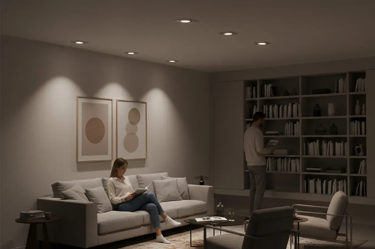 Černá LED stropní objímka GU10 jako bodové osvětlení interiéru