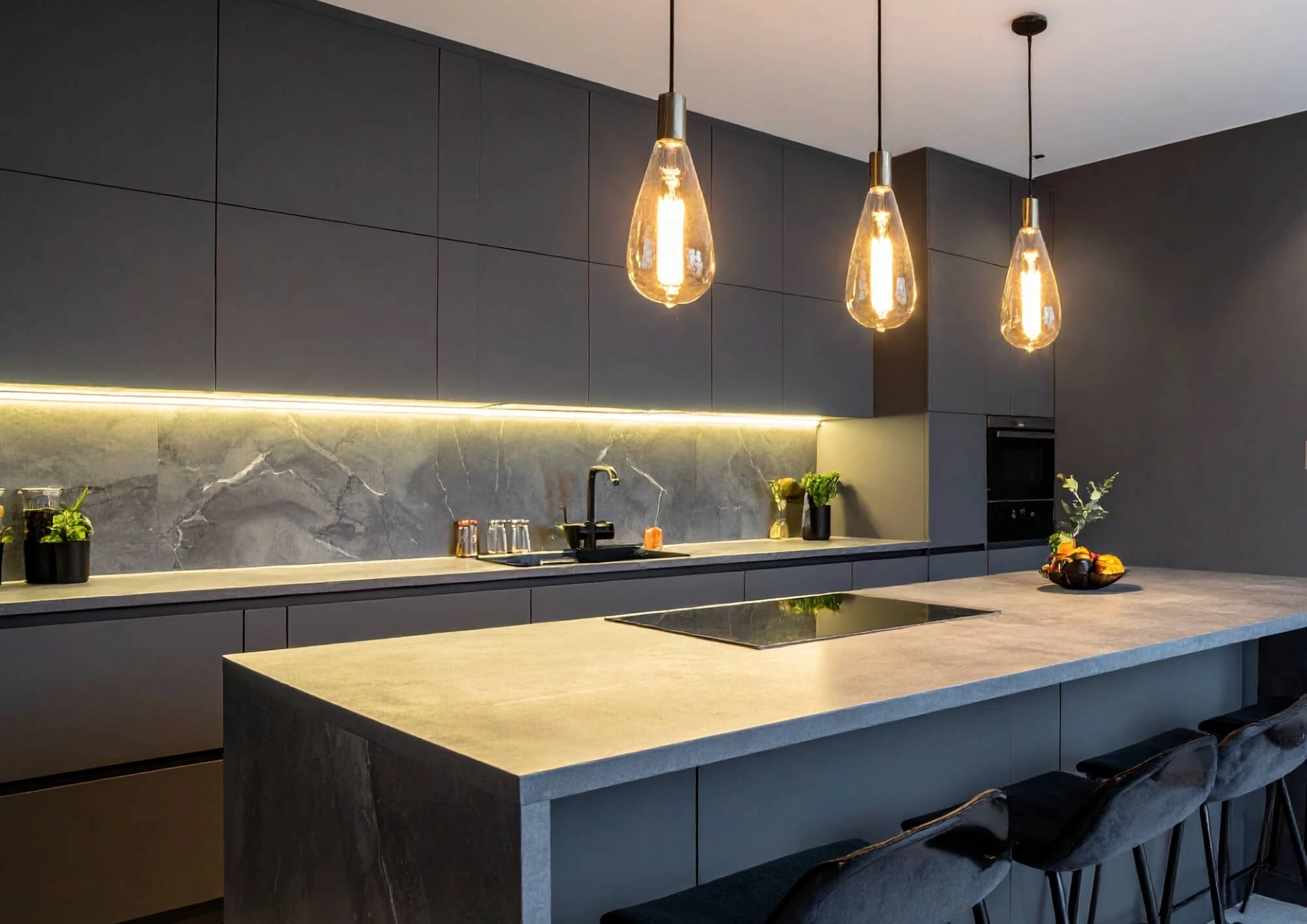 Teplá barva LED světla v bytě