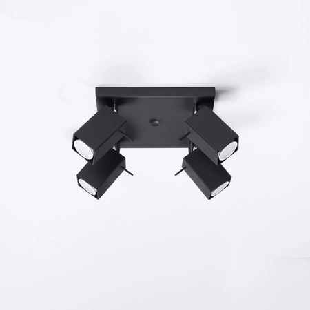 Svítidlo pro povrchovou montáž MERIDA 4 4xGU10 Reflektor halogenový pohyblivý minimalistický černý SOLLUX
