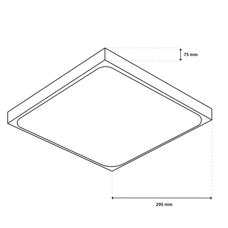 LED stropní plafon 2x E27 DUALIO Square IP44 30cm LUMILED