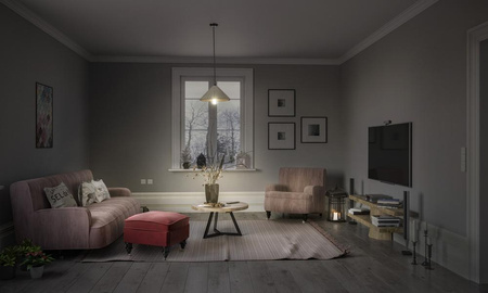 Dekorativní stropní závěsné svítidlo E27 s převisem šedá betonová dekorace Ledvance