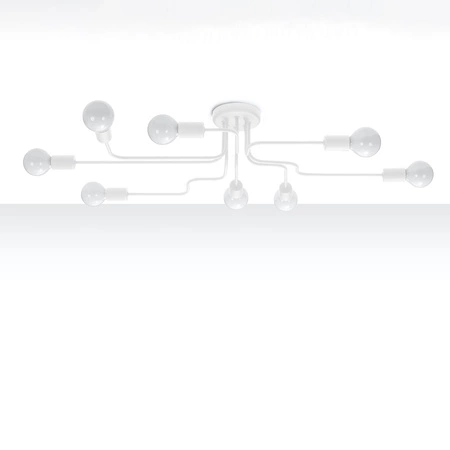 Stropní svítidlo HECTOR 8xE27 Lustr bílý Industrial SOLLUX