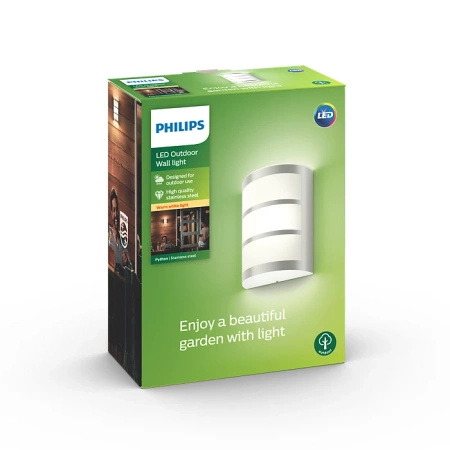 LED zahradní lampa nástěnná lampa PYTHON myGarden 6W 2700K IP44 Silver PHILIPS