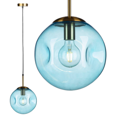 Moderní GLASS BLUE stropní závěsné svítidlo pro LED E27 Sphere