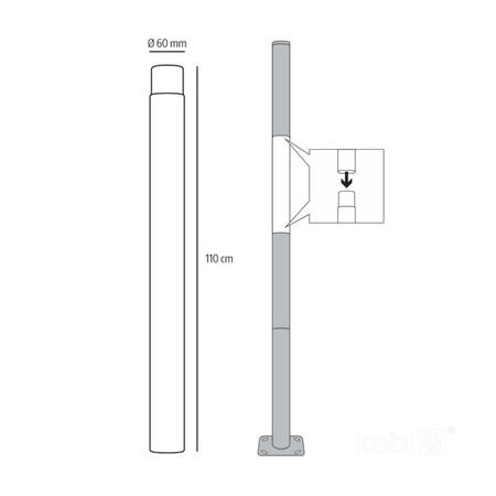 SG 4m Fi 60mm Black Kobi skládací venkovní osvětlovací stožár