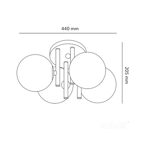 Dekorativní stropní svítidlo 4x G9 Grey Elegance Kobi