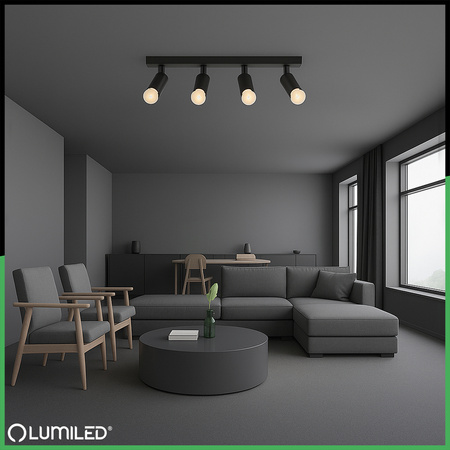 Stropní svítidlo SPOT TUBA Reflektor Halogenové svítidlo 4x E27 GLASA LUMILED