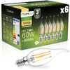 6x LED žárovka E14 Candle BA35 7W = 60W 806lm 3000K Warm 360° FILAMENT LUMILED