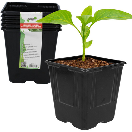 5x produkční květináč na sazenice. prošívání. setí semínek zeleniny. 11x11x12 cm