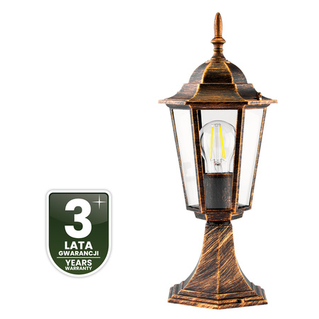 Venkovní zahradní lampa E27, LED nízký sloupek, lucerna, 40cm, Patina, BELLIS LUMILED
