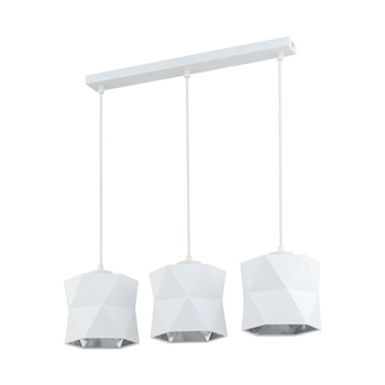 SIRO WHITE Lustr bílý a stříbrný Moderní geometrické závěsné svítidlo 3xE27 3251 TK Lighting