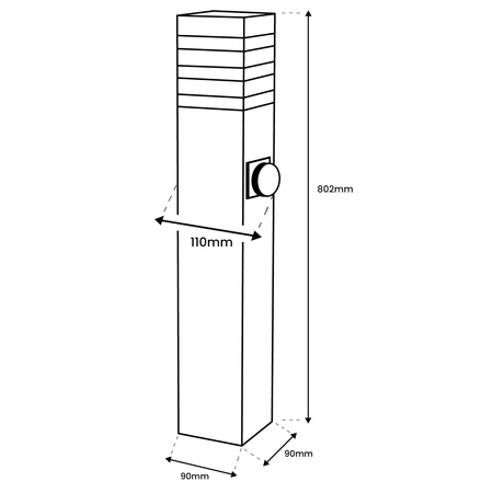 Venkovní zahradní lampa E27, LED se zásuvkou sloupek 80cm TAXUS 2 LUMILED