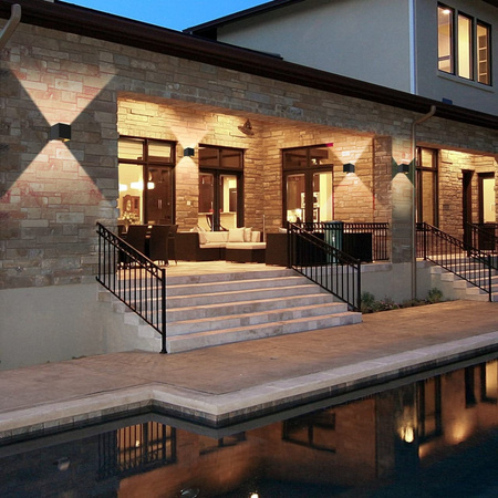 LED fasádní nástěnné svítidlo Black G9 venkovní svítidlo nahoře/dole s nastavitelným úhlem svícení KIOTO GOLDLUX (Polux) + LED žárovka G9 5W 6500K Cold Lumiled