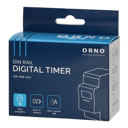 Časovač zapnutí/vypnutí LCD 16 programů 2 moduly DIN ORNO