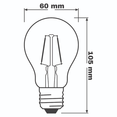 LED žárovka E27 A60 4W = 40W 470lm 2700K Filament OSRAM STAR