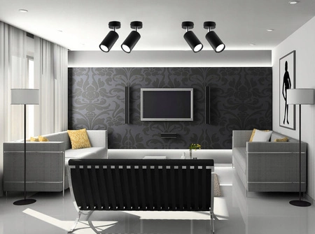 Bodové nástěnné svítidlo Bodové LED stropní svítidlo pro povrchovou montáž ČERNÁ Černá Moderní GU10