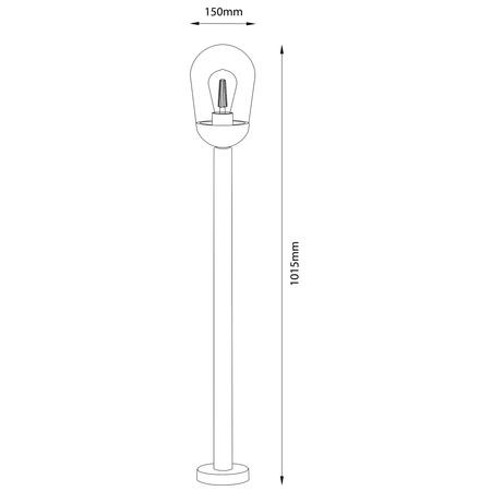 Venkovní zahradní lampa E27, LED sloupek 100cm Černá OVALIS LUMILED