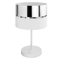 Bílo-stříbrná stolní lampa HILTON E27 5472 TK Lightning na nočním stolku