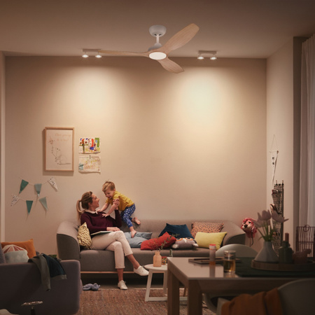 Stropní ventilátor 32W LED stropní svítidlo 24W 2650lm 3000/4300/6500K CCT Brown White + Pilot Olas Philips