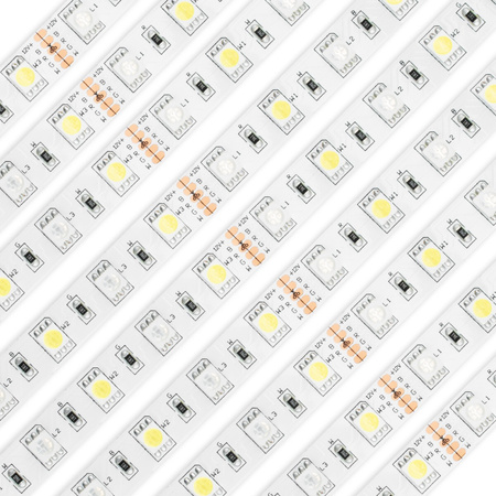 LED pásek 12V, 72W 300LED 5050 RGB a Teplá bílá 10mm 5m LUMILED