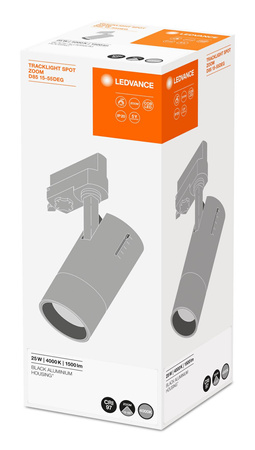 Svítidlo LED Tracklight 25W 1500lm 4000K Neutrální stmívatelné 3-fázové nastavitelné černé Tracklight Ledvance