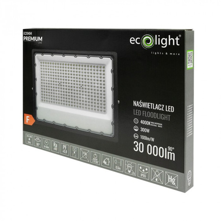 LED reflektor 300W 30000lm 4000K neutrální IP65 Premium Line Ecolight