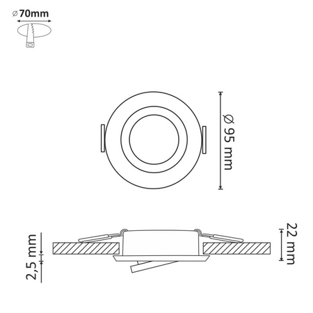 Pohyblivé kulaté stropní svítidlo WEST OPAL Silver GOLDLUX (Polux)