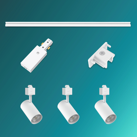 Sada závěsných světel pro autobusy 1m + 3x LED GU10 jednofázová bílá EasyLink Zilo Philips