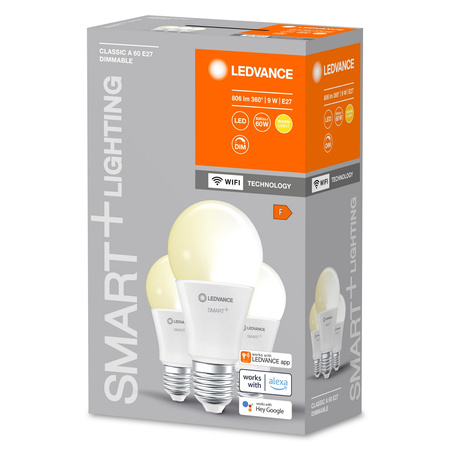 3x LED žárovka E27 A60 9W 806lm 2700K Teplá bílá SMART+ WiFi Stmívatelné Classic LEDVANCE