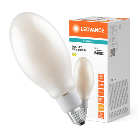 LED žárovka HQL E27 38W = 125W 5400lm 2700K teplá bílá FILAMENT LEDVANCE