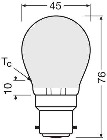 LED žárovka P45 Ball B22d 4W = 40W 470lm 4000K Neutral 300° Retrofit Filament CLASSIC Osram