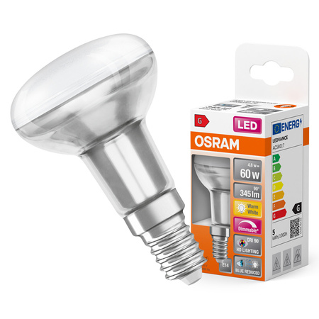 LED žárovka R50 reflektor E14 4,8W = 60W 345lm 2700K teplá bílá CRI90 36° Stmívatelná SUPERSTAR Osram