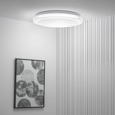 LED stropní plafon AGA2 48W IP44 CCT bílý kulatý 40cm + LUMILED PILOT