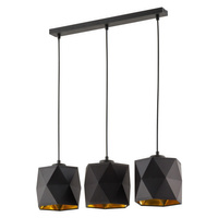 SIRO BLACK Lustr Závěsné stropní svítidlo černá a zlatá Moderní geometrické 3xE27 1044 TK Lighting