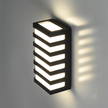 Zahradní lampa Venkovní nástěnná lampa LED 10W 220lm 4000K neutrální bílá IP54 Černá Entera Kobi