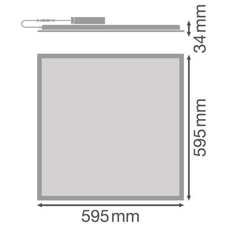 LED podomítkový panel 30 W 3120 lm 230 V IP40 4000 K neutrální bílá UGR <19 Ra ≥ 90 60×60 cm čtvercový COMPACT Ledvance