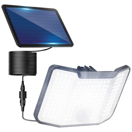 Solární reflektor LED reflektor 6500K IP44 senzor pohybu a soumraku LENO LUMILED