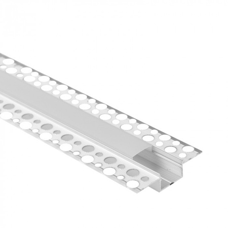 Hliníkový LED profil pro sádrokarton REGIPS široký zapuštěný pod omítku eloxovaný 2m s matným difuzorem pro LED pásky + koncovky Ecolight série GPS