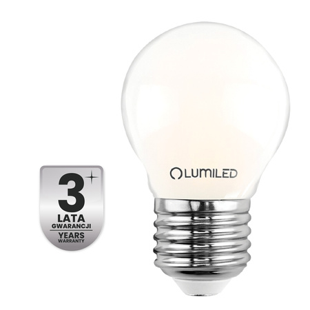 LED žárovka E27 Ball P45 2,2W 470lm = 40W 4000K Neutrální 360° vlákno CLASS A LUMILED